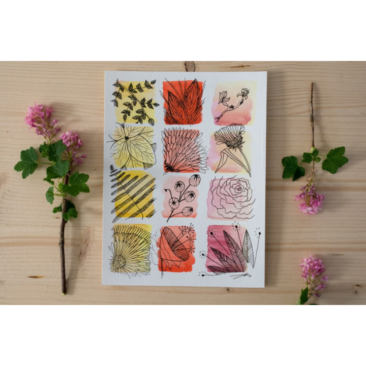 Illustration originale "Mood board fleuri 1"
