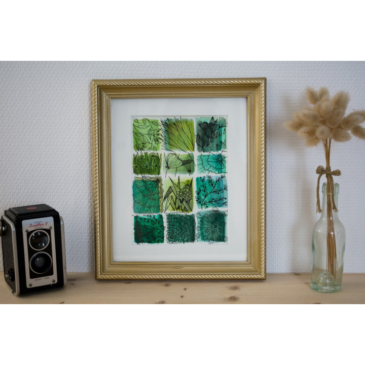 Illustration originale "Mood board fleuri 2"