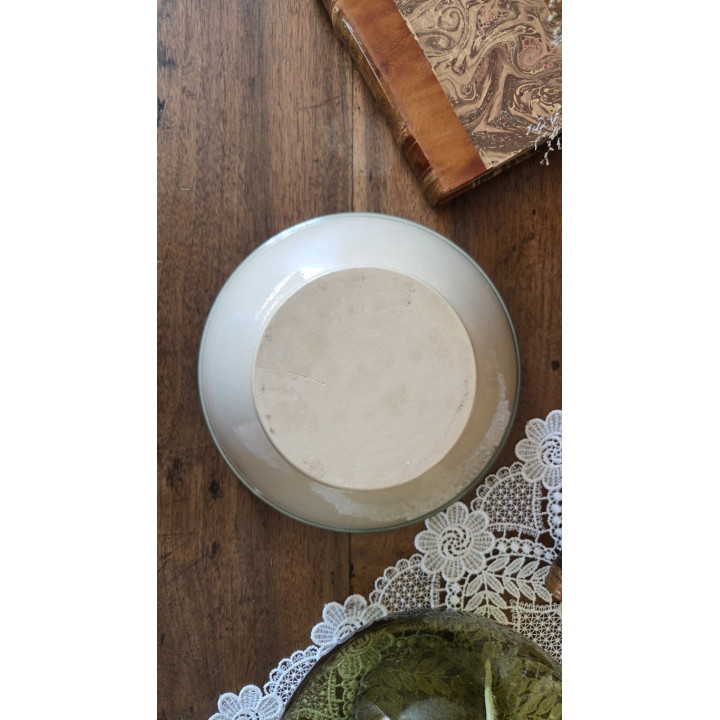 Saladier en grès à bord turquoise