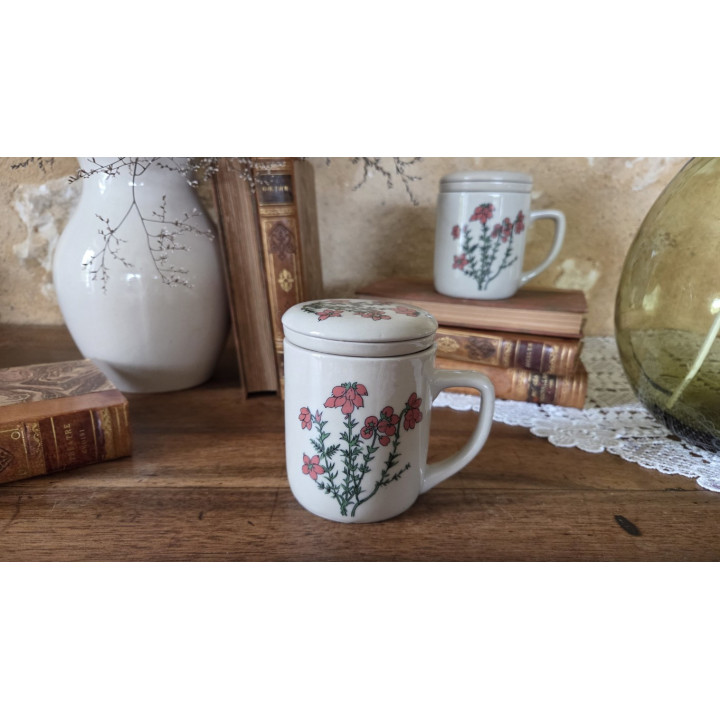 Tisanière fleurie en grès