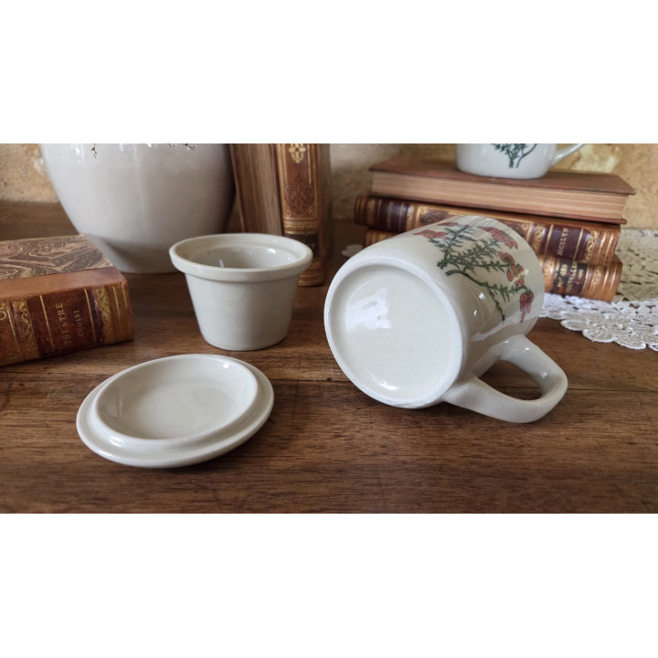 Tisanière fleurie en grès