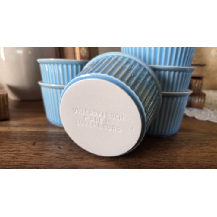 6 ramequins bleus Villeroy et Boch