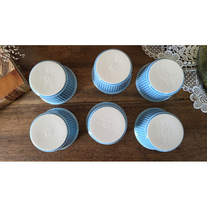 6 ramequins bleus Villeroy et Boch