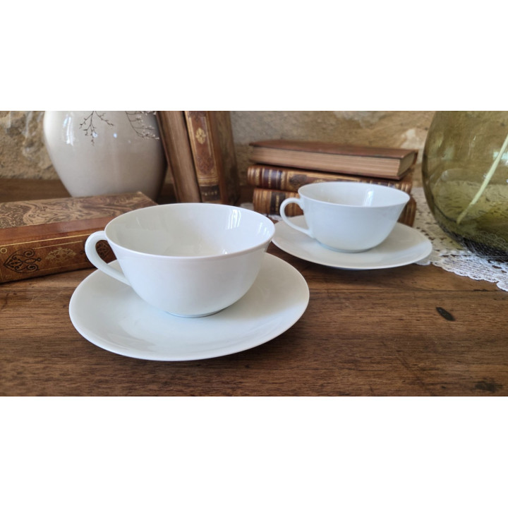 Duo de tasses en porcelaine de Limoges