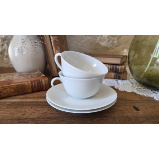 Duo de tasses en porcelaine de Limoges