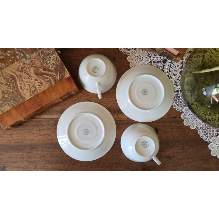 Duo de tasses en porcelaine de Limoges