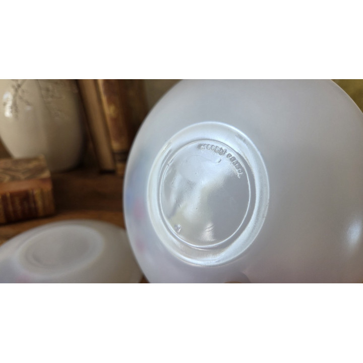 Duo de tasses Arcopal motif liseron.